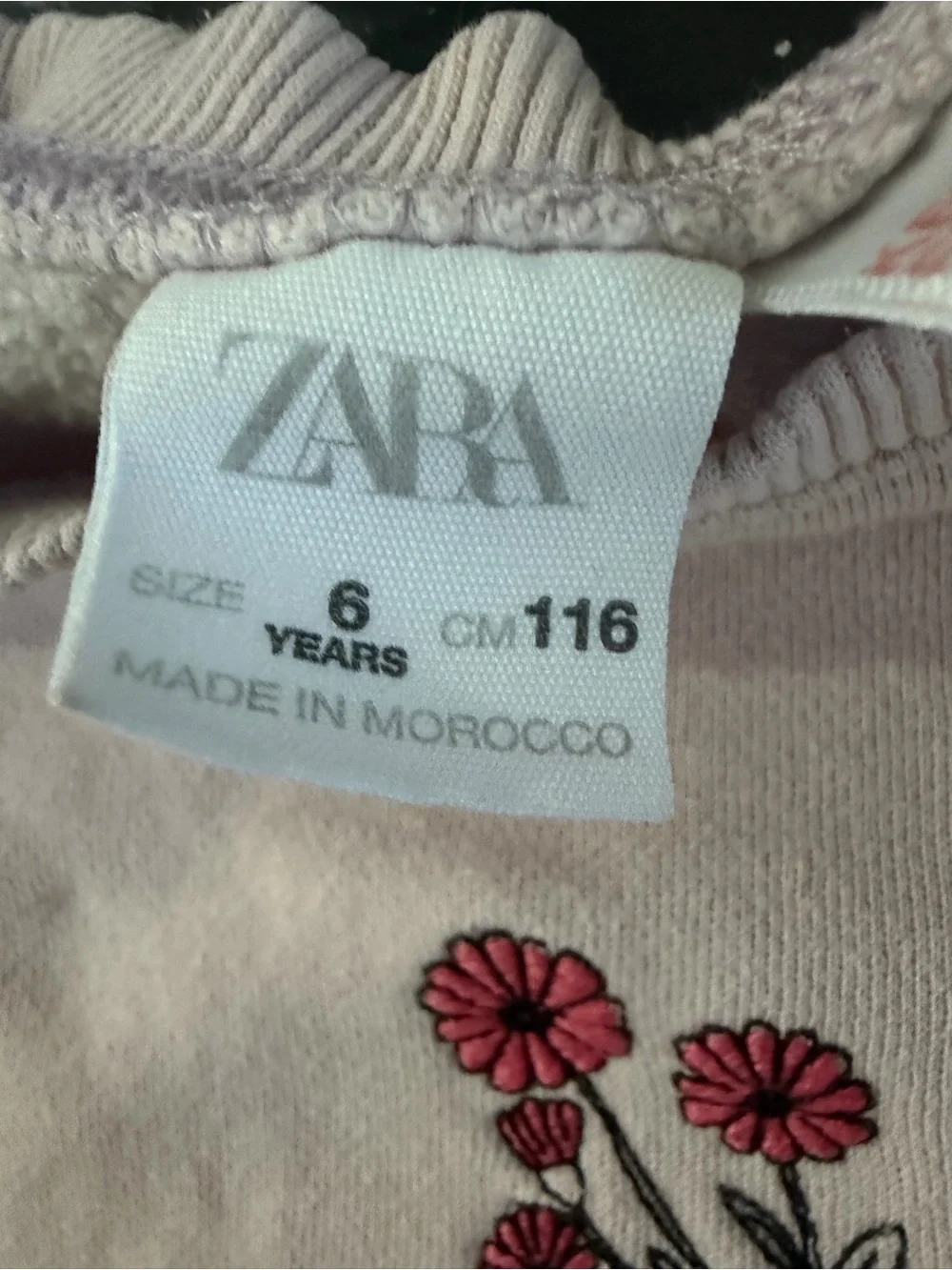Zara Girls Floral Ruffle Sweatshirt & Ribbed Floral Leggings Set Size 6